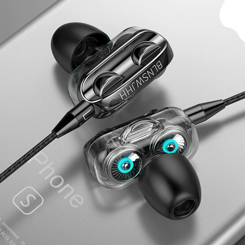 Wired 3.5mm Earbuds Dual speakers Stereo  Gamer super bass Handfree for phones - $9.26