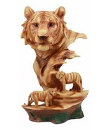 Large Bengal Tiger Bust Statue 11.75&quot;Tall Faux Wood Resin Tiger Family I... - $56.03 CAD