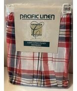Vintage Pacific Linen 100% Cotton Full Sz Patriotic Liberty Plaid Bed Skirt - $33.96