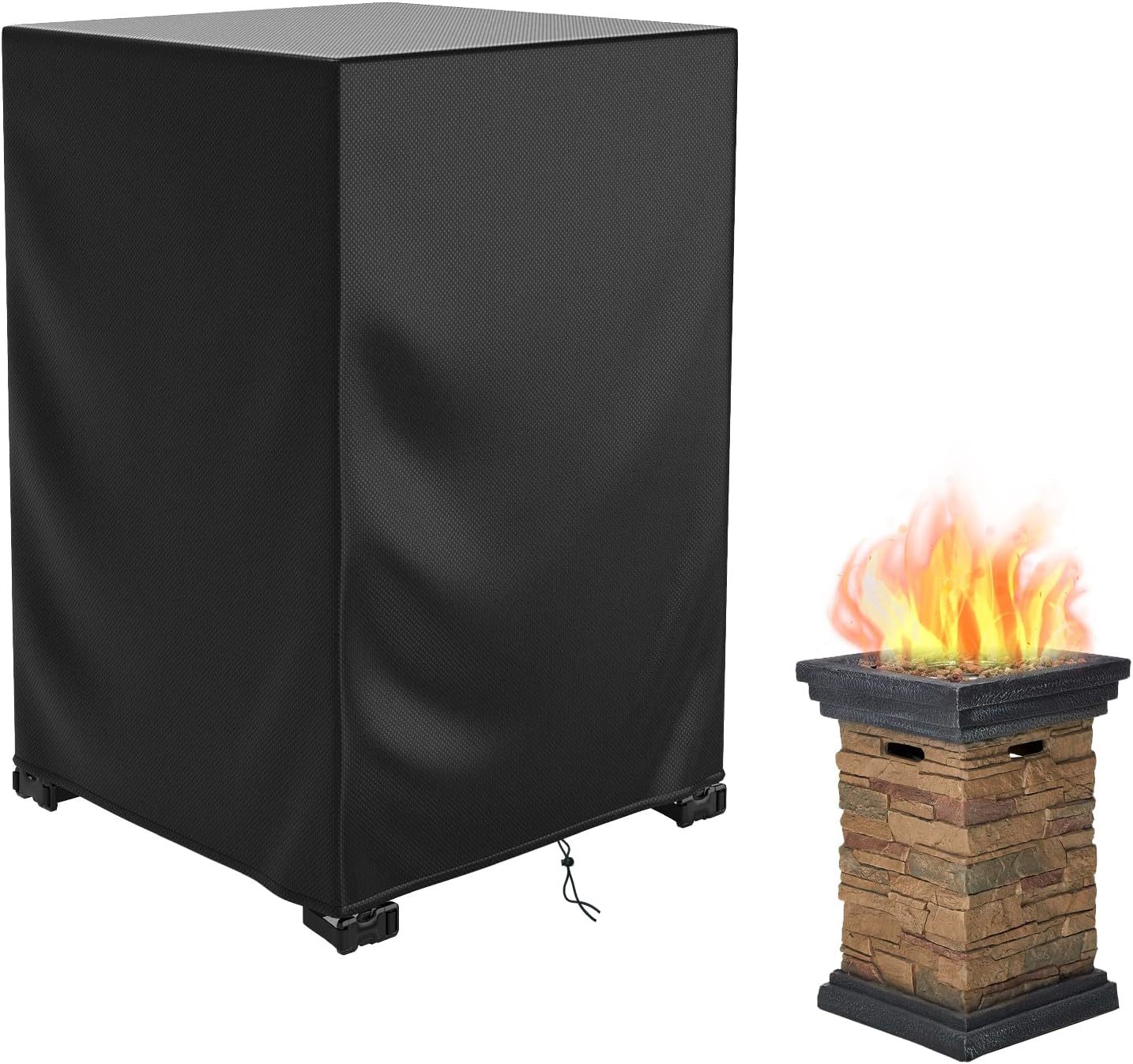 Fire Pit Cover Square Waterproof, 21.6&quot;L X 21.6&quot;W X 35.4&quot;H Durable Gas O... - $33.99