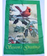 Jos Hautman Christmas Cardinal Garden Flag Holly 38 X 26 Outdoor Holiday... - £7.01 GBP