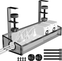 Under Desk Cable Management Tray Black, No Drill Desk Cable Management, ... - £25.38 GBP