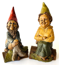 2 Tom Clark Gnomes Mr. &amp; Mrs. 5003 &amp; 5004 Small Log Sitters COAs &amp; Story Cards - £22.99 GBP