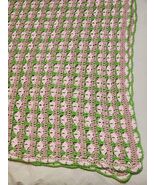 Handmade Crochet Afghan Throw Blanket 68" x 114" - $34.65