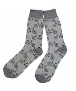 Men&#39;s Hipster Gray &amp; Black Bicycle Ride Bike Novelty Crew Dress Socks - $392.44 MXN