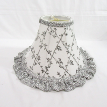 Trellis Toile Black Cream Ruffled 8-inch Bell Lamp Shade - £31.87 GBP