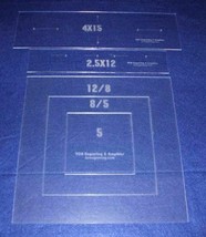 Common Pillow/Fabric Templates. 5 Piece Square Set w/piping 1/8" Acrylic - $47.44