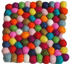 Terrapin Trading New Large Felt Ball Mat - Fairly Traded Ethical Boho Hippy Nepa - £15.25 GBP