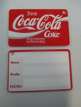 Coca-Cola German Plastic Luggage Tag Trink Coca-Cola NOS Set of 2 - £7.35 GBP