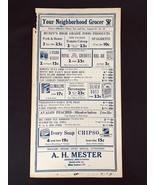 A.H. MESTER General Merch &quot;YOUR NEIGHBORHOOD GROCER&quot; Mainland, PA  Est 1... - $12.38