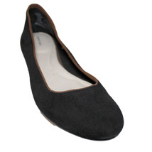 Lands End Lila Women Size 8.5 B, Piped Ballet Flat, Black Suede - £27.34 GBP