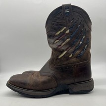 Cody James USA Flag Cowboy Boots Brown Soft Toe Work Western Mens Size 11.5 D - £59.35 GBP