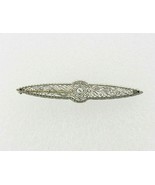 Vintage .05 ct Diamond Pin / Brooch REAL Solid 18 kw White Gold 3.8 g - £348.42 GBP
