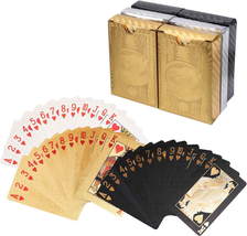 6 Decks of Playing Cards, Luxury 24K Foil Waterproof Cards, Plastic Novelty Fami - £20.06 GBP