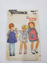 Butterick 6607 Sewing Pattern Children&#39;s Jumper and Dress Girls Size 5 Vtg Cut - £6.29 GBP