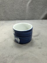 JAPANESE TEA Cup Porcelain Beautiful Blue White Nice Swirls Design 2.5&quot; - $11.98