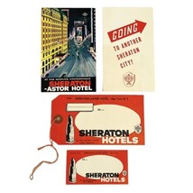 Vtg Sheraton Astor Hotel New York Luggage Label Tag Postcard Reservation... - £18.75 GBP