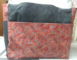Oriental Paisley Black Red Elegant XL Purse/Project Bag Travel Handmade ... - $46.49