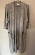 Wilfred Free Slats Long Cardigan Women&#39;s XXS Gray Open Front Long Sleeve... - $23.74