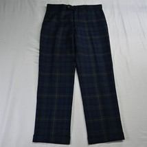 J. McLaughlin 35 x 32 Tartan Plaid Wool Cuffed Holiday Men Dress Pants - £47.44 GBP
