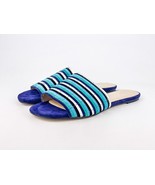 Botkier Marley Marina Slides Womens 9.5 Ultramarine Stripe Suede Open To... - $39.63 CAD