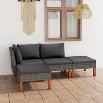 vidaXL Gray Anthracite Outdoor Garden Lounge Set, 4-Piece Square - $7,147.04 MXN