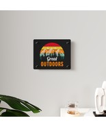 &quot;Great Outdoors&quot; Retro Sunset Mountain Acrylic Wall Art Panel - £34.88 GBP+
