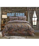 GRAY CAMO SHEET SET!! FULL SIZE 6 PC CAMOUFLAGE DEEP POCKETS GREY WOODS - $48.89 CAD