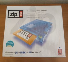 Iomega Zip 100 Portable USB Drive Translucent Blue Unopened NOS New Old ... - $151.05