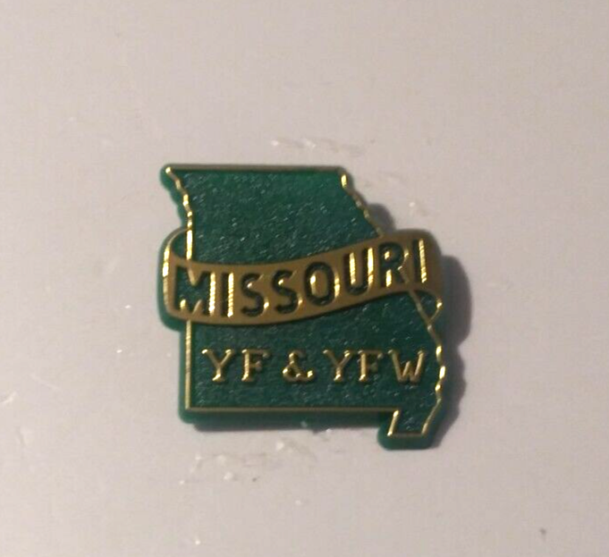 Vintage Missouri YF &amp; YFW Plastic Lapel Hat Pin - $7.43