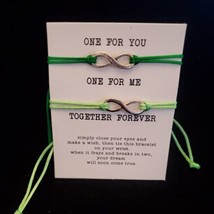 Fashion Jewelry Together Forever Love Infinity Couples wish Bracelets dark green - £6.33 GBP