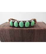 Leo Feeney for Don Lucas Turquoise Bracelet Peyote Bird Design Leather S... - $5,644.84 MXN