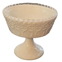 Fenton Silver Crest Spanish Lace Pedestal Compote Milk Glass Vintage 6&quot; ... - £43.86 GBP