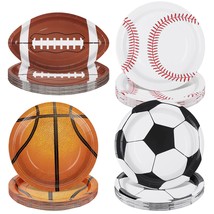 96 Pieces Sports Theme Birthday Party Supplies 9 Inch Disposable Football Shaped - £28.31 GBP