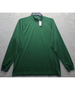 Greg Norman Golf Performance Activewear Shirt Men&#39;s L Green Mock Neck Pl... - $24.36