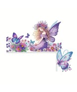 Cute Purple Butterfly Fairy House Wooden Door Sign Diamond Jewel Art COM... - $29.77 CAD