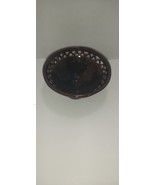 Vintage Handmade Art Pottery Bowl Triangle Cutouts Brown glaze no artist... - £18.22 GBP