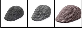 Newsboy Ivy Ascot Cabbie Gatsby Hat Cap Plaid Wool Herringbonee Golf Driving - £18.75 GBP