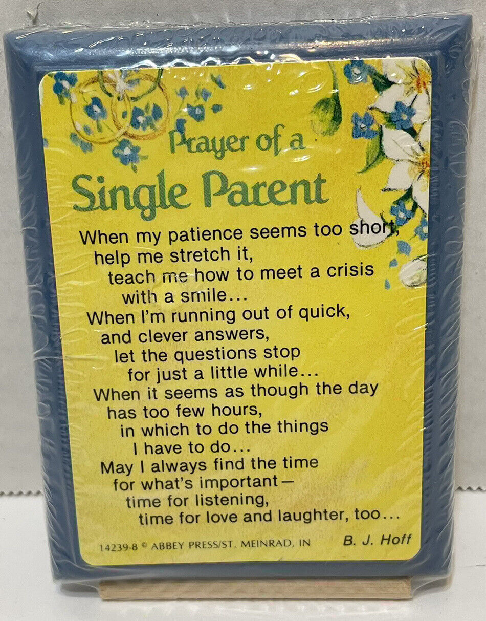 VTG Abbey Press Small Free Standing Wooden Plaque Prayer of A Single Parent 4x3" - $13.13