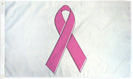 Pink Ribbon Flag 3x5ft Breast Cancer Awareness Survivor House Flag - $16.99