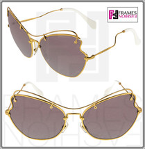 Miu Miu Scenique Butterfly 56R Pink White Gold Oversized Sunglasses MU56RS Wavy - £187.12 GBP