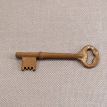 Antique Solid Barrel Brass Skeleton Key No Makers Mark - £7.12 GBP