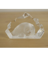 Mats Jonasson Full Lead Crystal Paperweight Baby Seal Ice Sweden Signed - £15.52 GBP