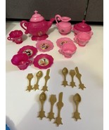 fun w Playfood Disney Princess Tea Set 23 piece set Pretty Pink gold cre... - £7.40 GBP