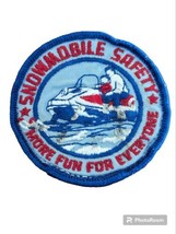 Vintage Snowmobile Safety Patch Winter Sports 3&quot; More Fun For Everyone S... - £8.88 GBP