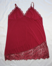 Plus Size 4 XL Womens Burgundy Lingerie Night Dress Lace V-Neck Sleepwear - $10.87