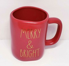 Rae Dunn &quot;Merry &amp; Bright &quot; 12 oz. Red Coffee Mug Christmas Holiday Gift - £11.41 GBP