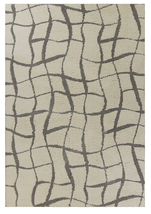 5' X 7' Ivory Machine Woven Abstract Indoor Shag Rug - $438.10 CAD