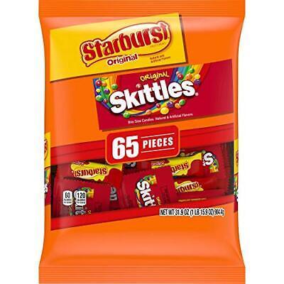 SKITTLES & STARBURST Candy Fun Size Variety Mix 31.9-Ounce Bag, 65 Pieces - £20.12 GBP