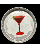 Vintage Cosmopolitan Round Metal Serving Tray 13 Inches Diameter - $55.31 CAD